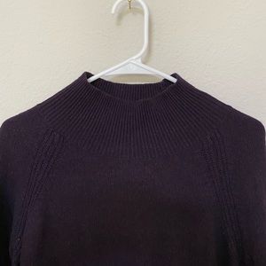 Purple Funnel Neck Sweater